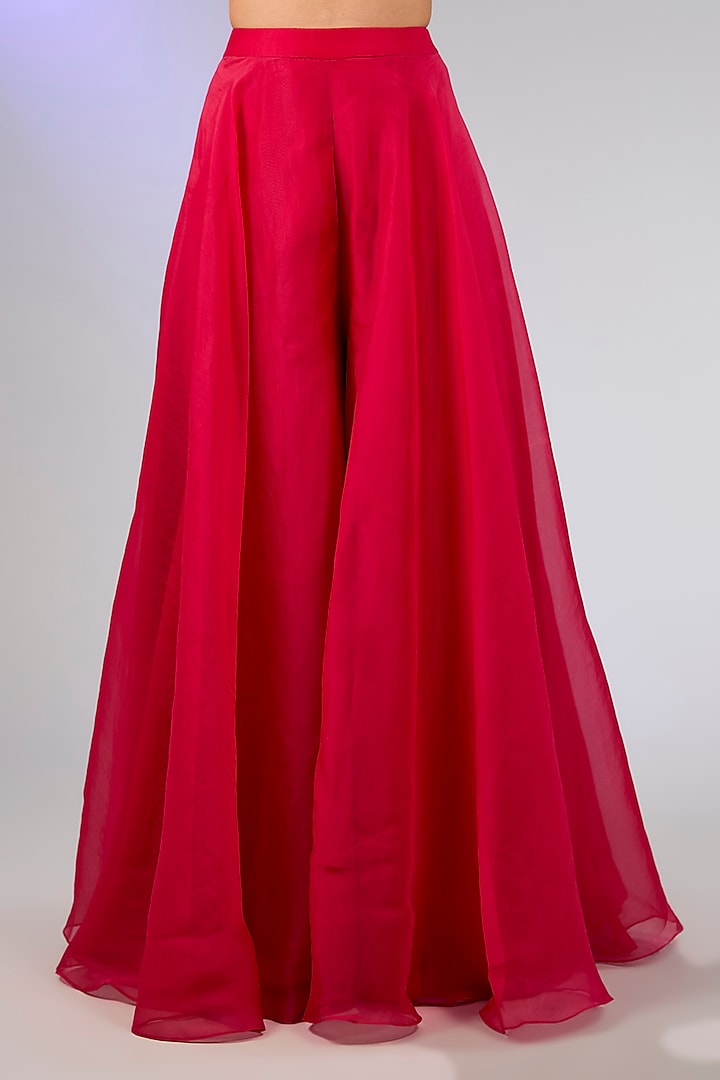 Red Organza Bridal Sharara Set by Ridhi Mehra at Pernia's Pop Up Shop