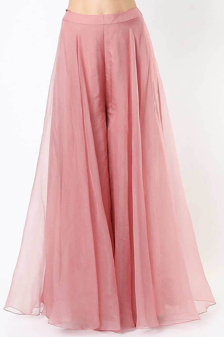 Onion Pink Organza Bridal Sharara Set by Ridhi Mehra at Pernia's Pop Up Shop