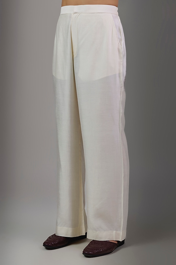 Ivory Chanderi Bundi Jacket Set by Ridhi Mehra Men at Pernia's Pop Up Shop