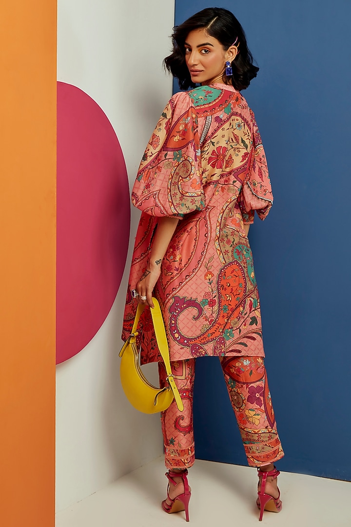 Multi-Colored Chanderi Printed Kurta Set by Ridhi Mehra Pret at Pernia's Pop Up Shop