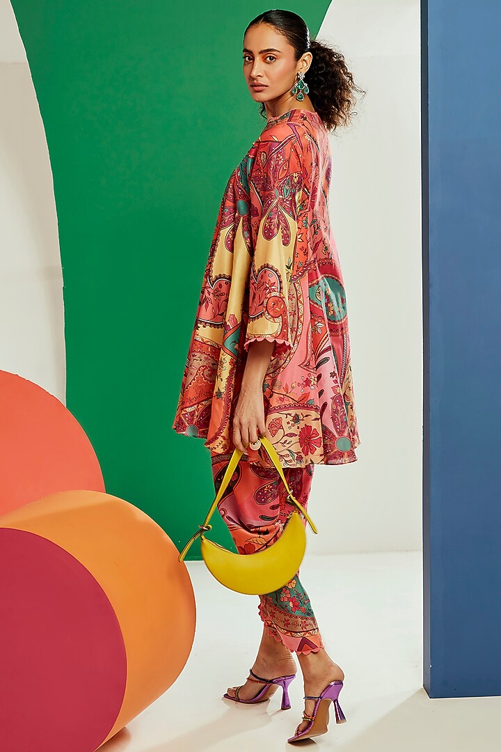 Multi-Colored Chanderi Printed Kurta Set by Ridhi Mehra Pret at Pernia's Pop Up Shop
