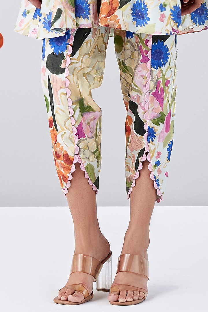 Multi-Colored Chanderi Printed Kurta Set by Ridhi Mehra Pret at Pernia's Pop Up Shop