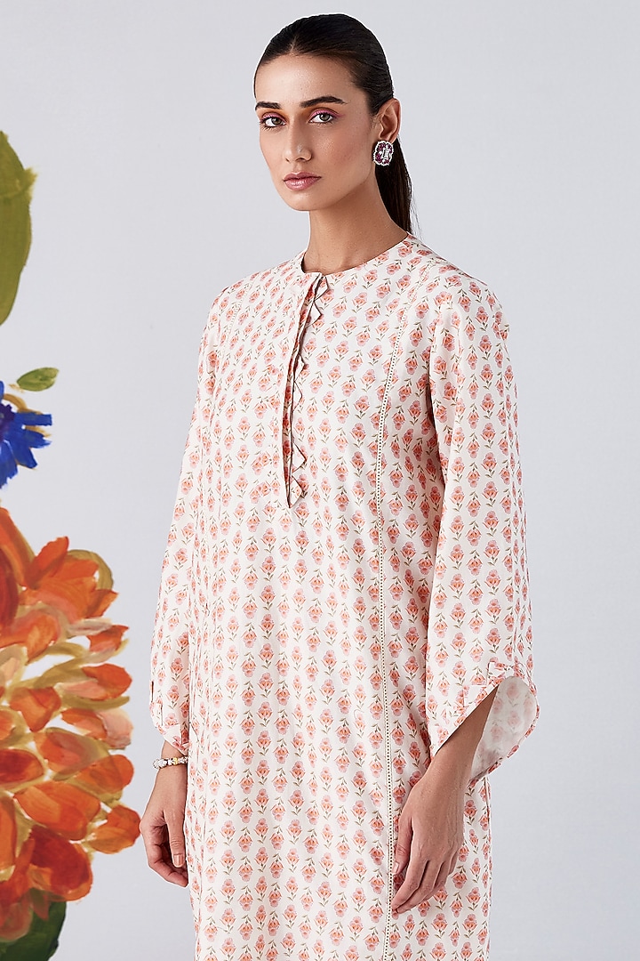 Ivory Chanderi Printed Kurta Set by Ridhi Mehra Pret at Pernia's Pop Up Shop