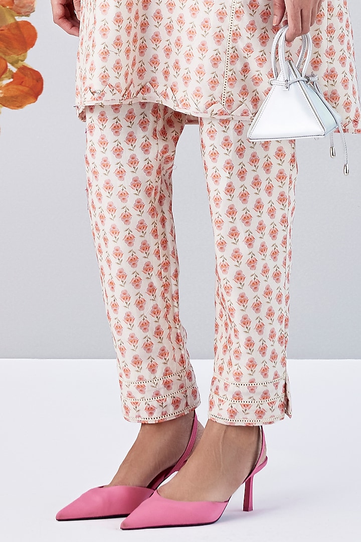 Ivory Chanderi Printed Kurta Set by Ridhi Mehra Pret at Pernia's Pop Up Shop