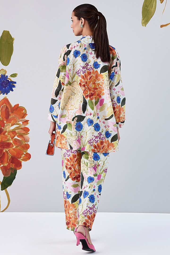 Multi-Colored Chanderi Cape Set by Ridhi Mehra Pret at Pernia's Pop Up Shop
