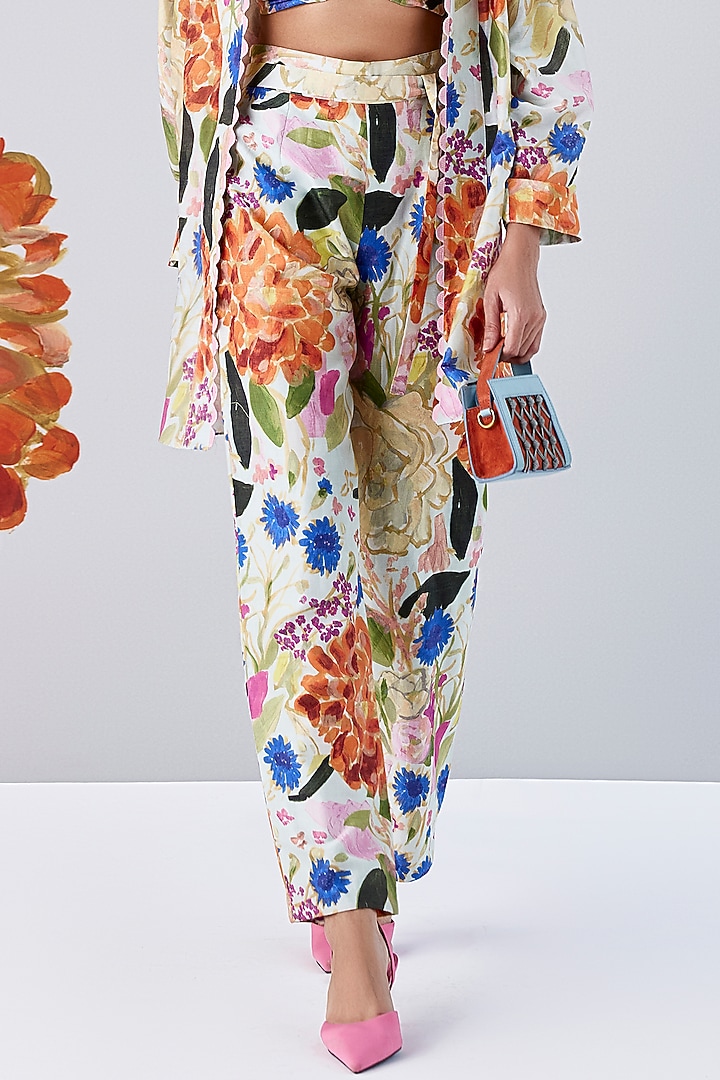 Multi-Colored Chanderi Cape Set by Ridhi Mehra Pret at Pernia's Pop Up Shop