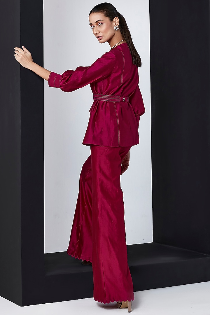 Fuchsia Chanderi Co-Ord Set by Ridhi Mehra Pret at Pernia's Pop Up Shop