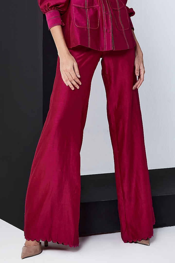 Fuchsia Chanderi Co-Ord Set by Ridhi Mehra Pret at Pernia's Pop Up Shop