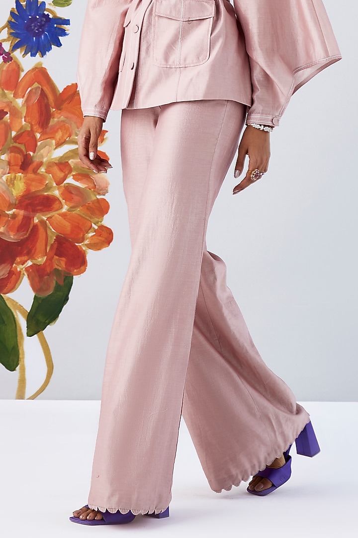 Dusky Pink Chanderi Co-Ord Set by Ridhi Mehra Pret at Pernia's Pop Up Shop