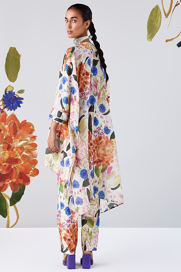 Multi-Colored Chanderi Cape Set by Ridhi Mehra Pret at Pernia's Pop Up Shop