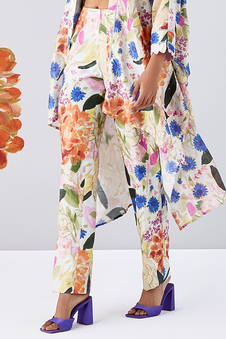 Multi-Colored Chanderi Cape Set by Ridhi Mehra Pret at Pernia's Pop Up Shop