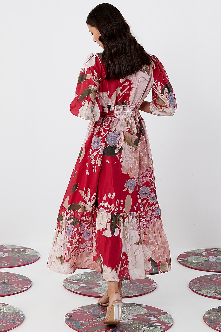 Lyrical (Red) Mul Chanderi Dress