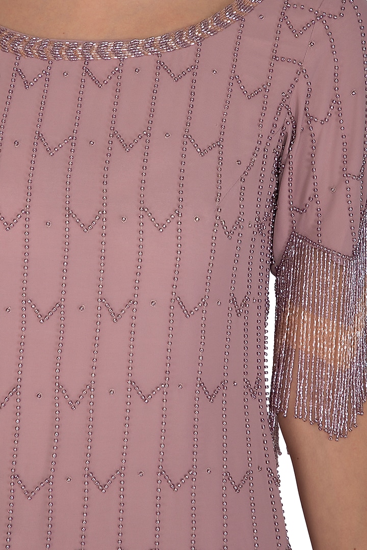 Dusty Rose Embellished Gharara Set by Ruhmahsa at Pernia's Pop Up Shop