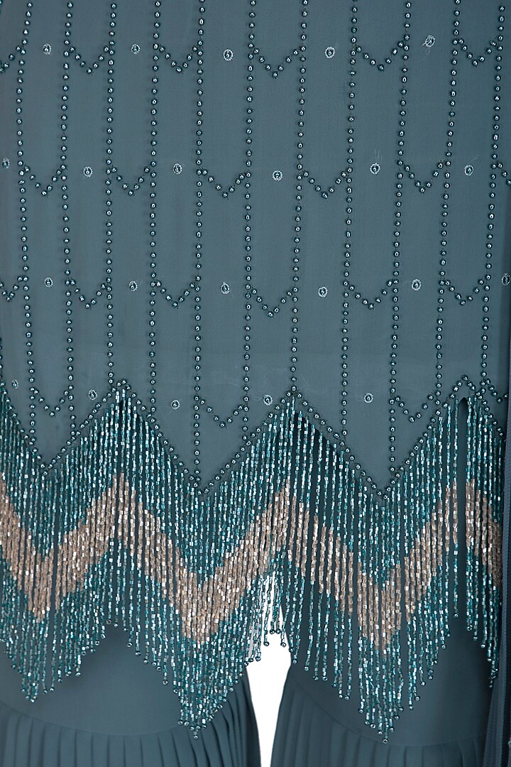 Steal Blue Embellished Gharara Set by Ruhmahsa at Pernia's Pop Up Shop