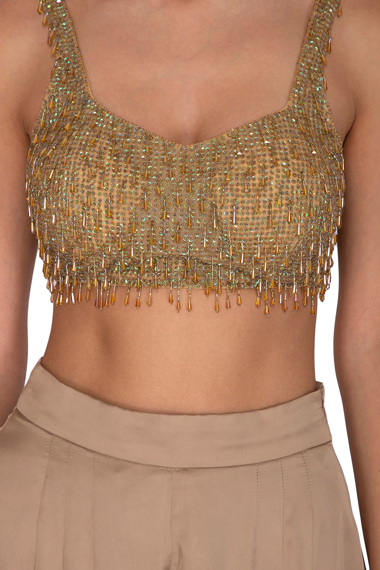 golden embellished blouse