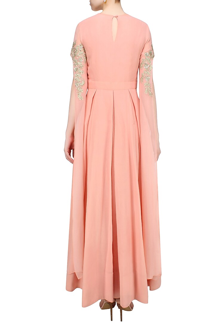 Light pink cut out cape sleeves anarkali set available only at Pernia's Pop Up Shop.