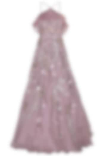 Mauve Embellished Gown by Riddhi Majithia