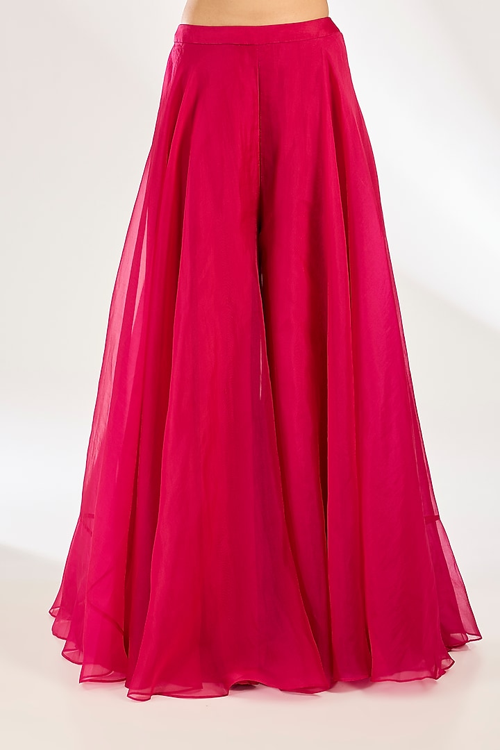 Fuchsia Organza Bridal Sharara Set by Ridhi Mehra at Pernia's Pop Up Shop