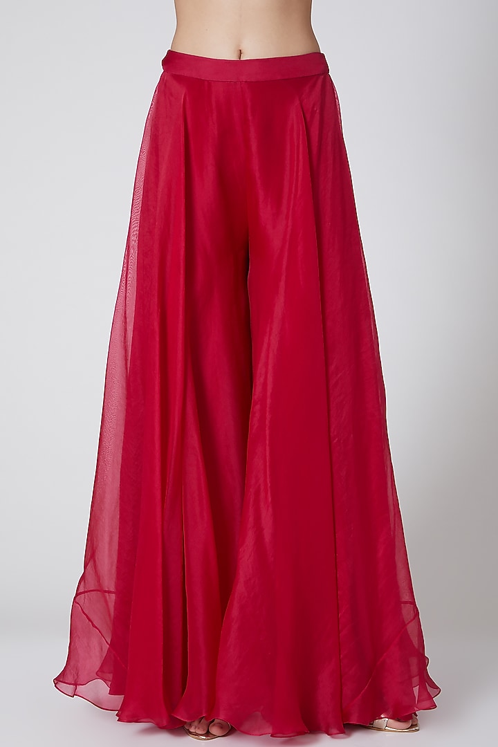 Fuchsia Embroidered Sharara Pant Set by Ridhi Mehra at Pernia's Pop Up Shop