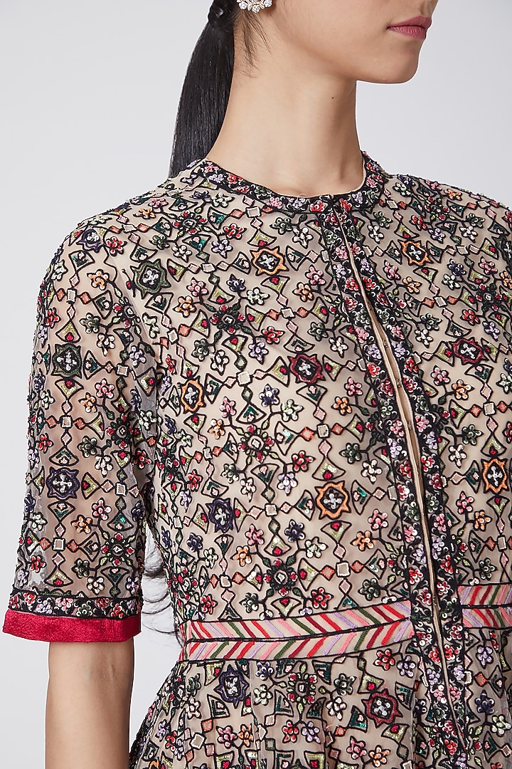 Fuchsia Embroidered Sharara Pant Set by Ridhi Mehra at Pernia's Pop Up Shop