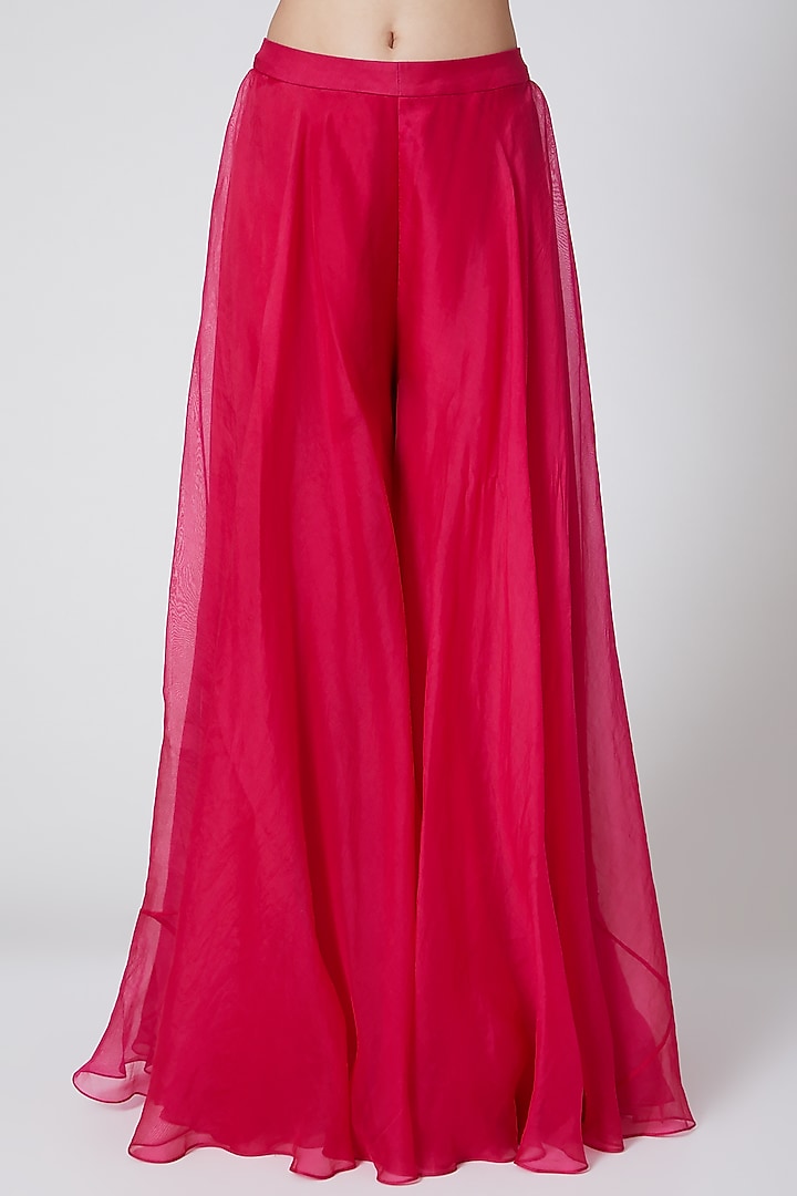 Fuchsia Embroidered Sharara Pant Set by Ridhi Mehra at Pernia's Pop Up Shop