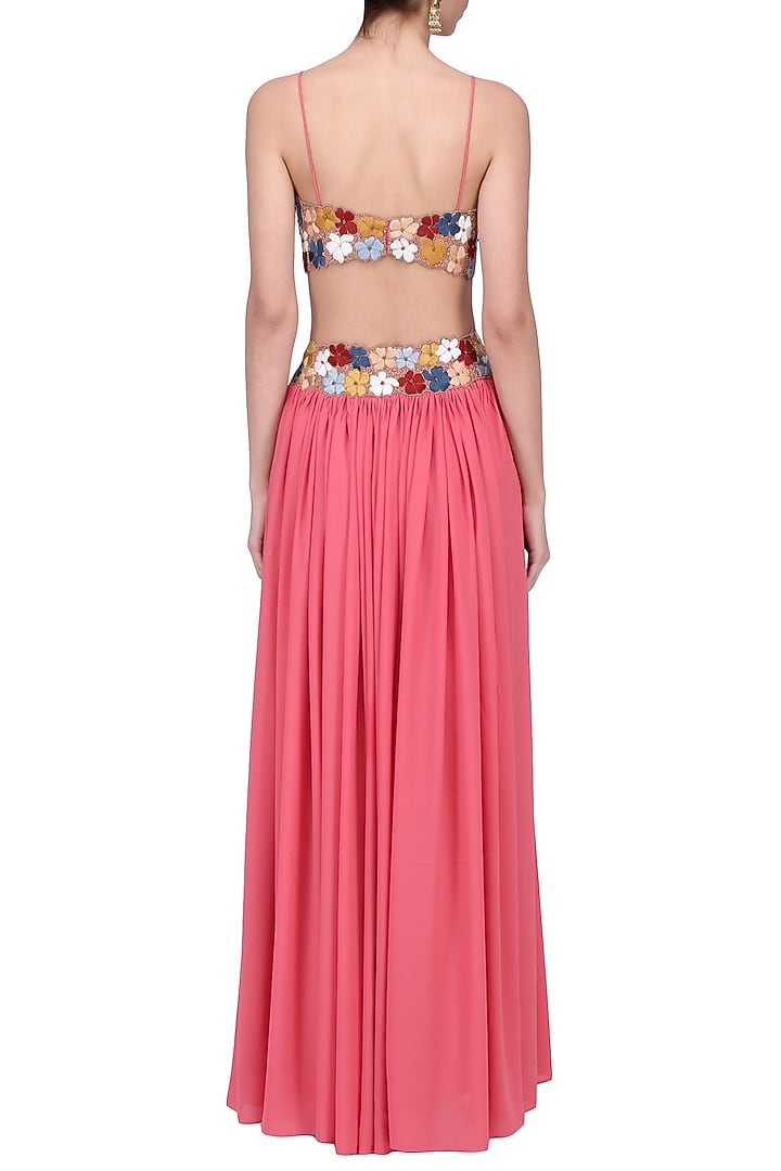 Pink embroidered lehenga set available only at Pernia's Pop Up Shop.
