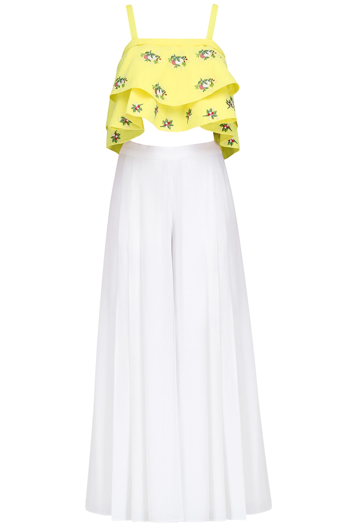 Buy LEERUKA Girls Designer Cotton Blend Crop Top and Trouser (Palazzo ) Set  Pack of 1 (White) Online at Best Prices in India - JioMart.