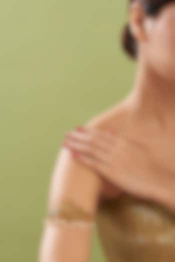 Gold Finish Pearl & Stone Arm Band by RNG at Pernia's Pop Up Shop