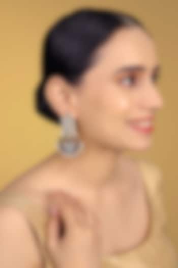 Gold Finish Kundan Polki & Kemp Stone Dangler Earrings by RNG at Pernia's Pop Up Shop