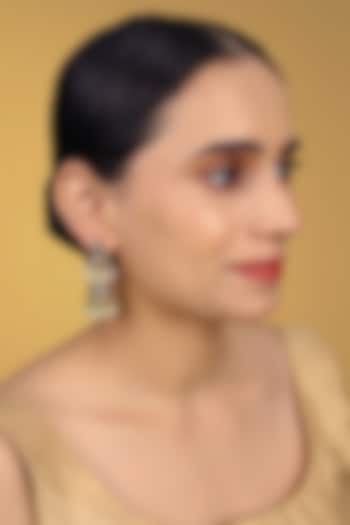 Gold Finish Kundan Polki & Kemp Stone Dangler Earrings by RNG at Pernia's Pop Up Shop