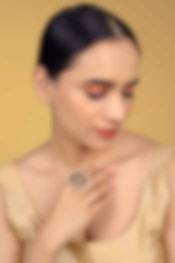 Gold Finish Kundan Polki & Kemp Stone Ring by RNG at Pernia's Pop Up Shop