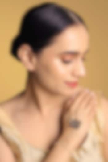 Gold Finish Kundan Polki & Kemp Stone Hand Harness by RNG at Pernia's Pop Up Shop