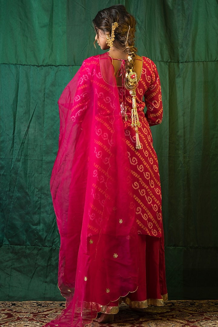 Fuchsia Crepe Wedding Sharara Set by Ruchira Nangalia at Pernia's Pop Up Shop