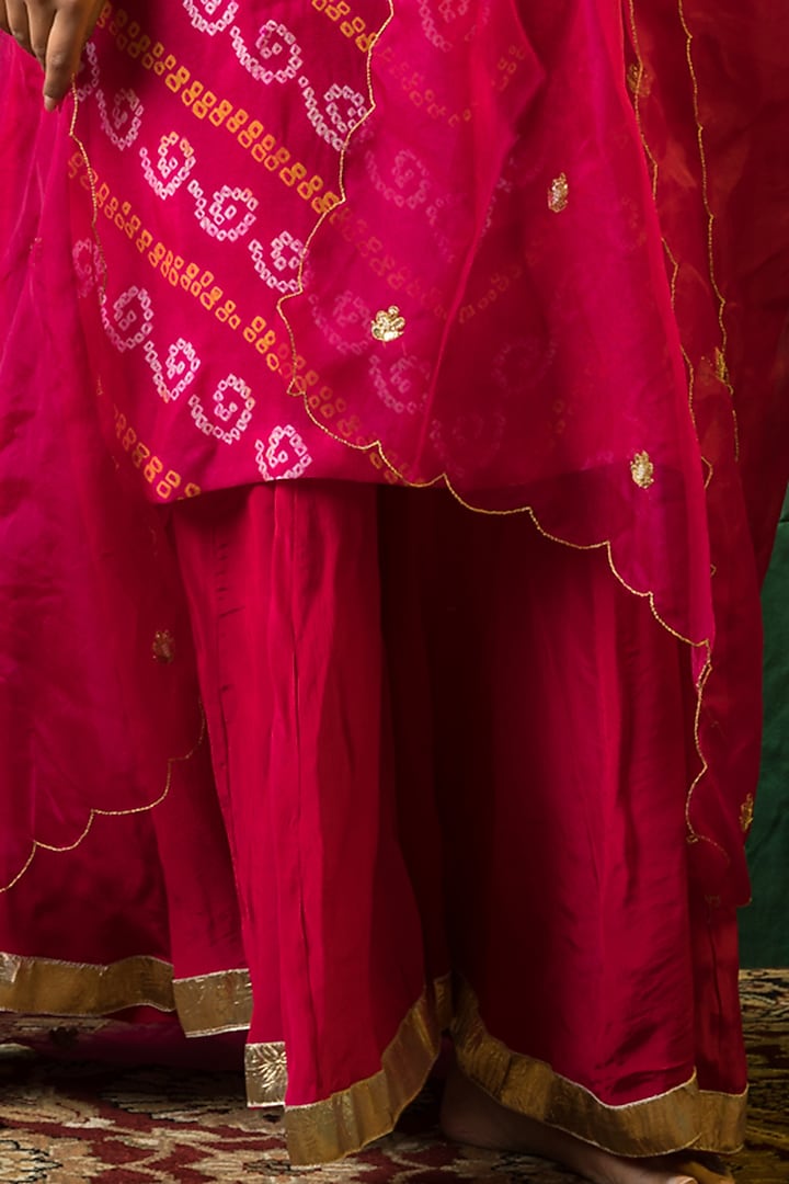 Fuchsia Crepe Wedding Sharara Set by Ruchira Nangalia at Pernia's Pop Up Shop
