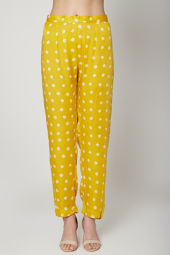 Sunshine Yellow Hand Dyed Kurta With Pants by Ruchira Nangalia at Pernia's Pop Up Shop