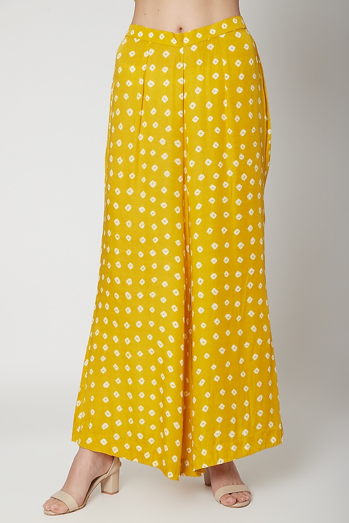Sunshine Yellow Leheriya Kurta With Pants by Ruchira Nangalia at Pernia's Pop Up Shop