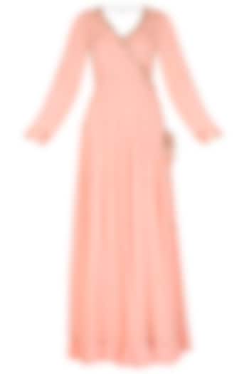 Peach Embroidered Wedding Anarkali Set by Ruchira Nangalia at Pernia's Pop Up Shop