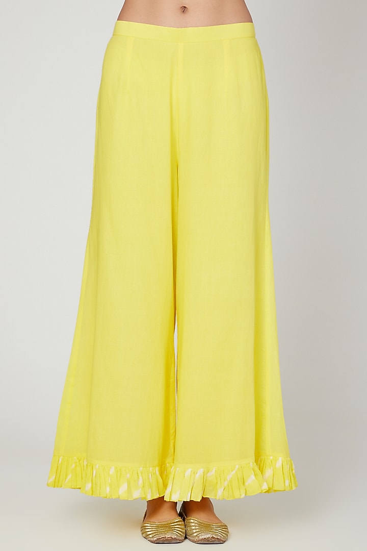 Yellow Embroidered Jacket Set by Ruchira Nangalia at Pernia's Pop Up Shop