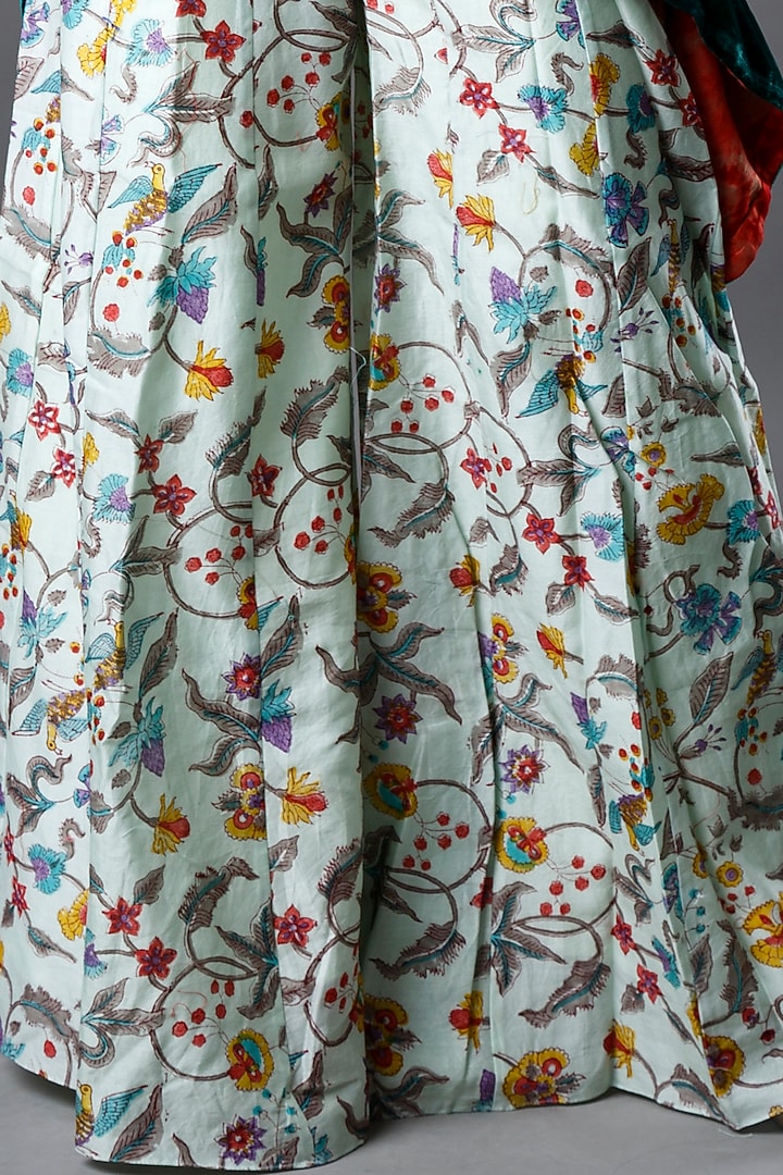 Off White Printed Pant Set With Jacket by Ruchira Nangalia at Pernia's Pop Up Shop