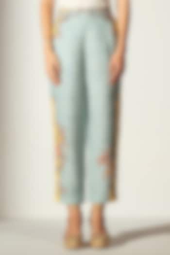 Multi-Colored Linen Blend Pants by Ranna Gill