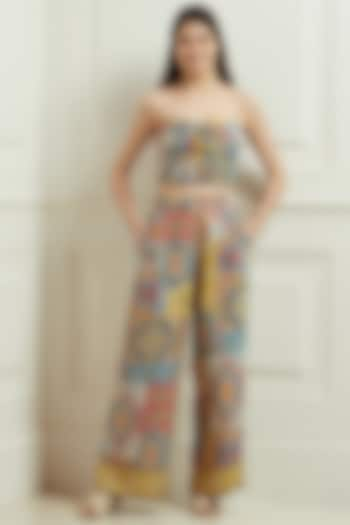 Multi-Colored Linen Viscose Printed Pants by Ranna Gill at Pernia's Pop Up Shop