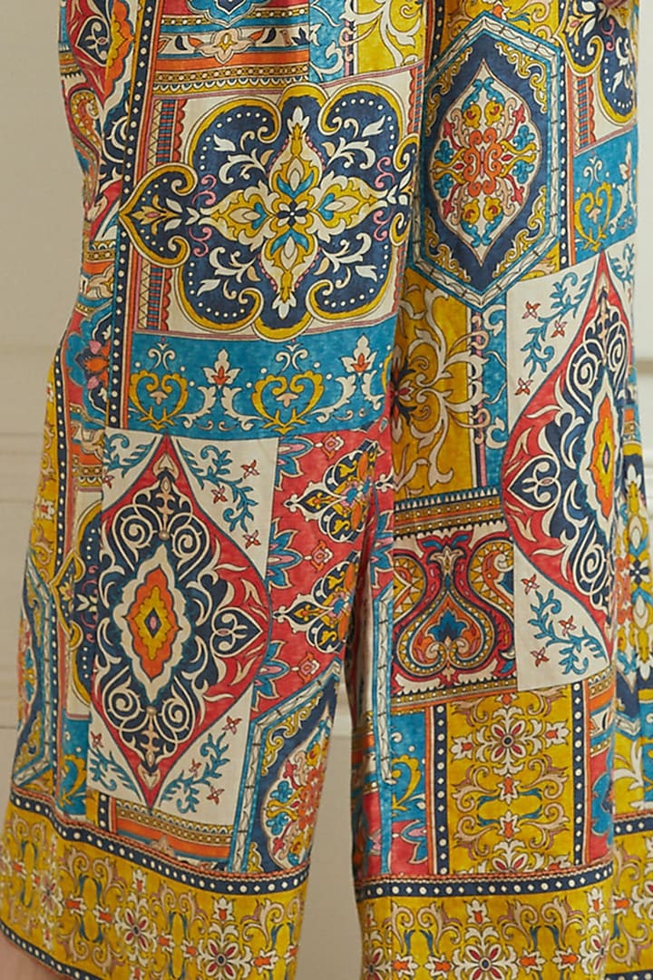 Multi-Colored Linen Viscose Printed Pants by Ranna Gill at Pernia's Pop Up Shop