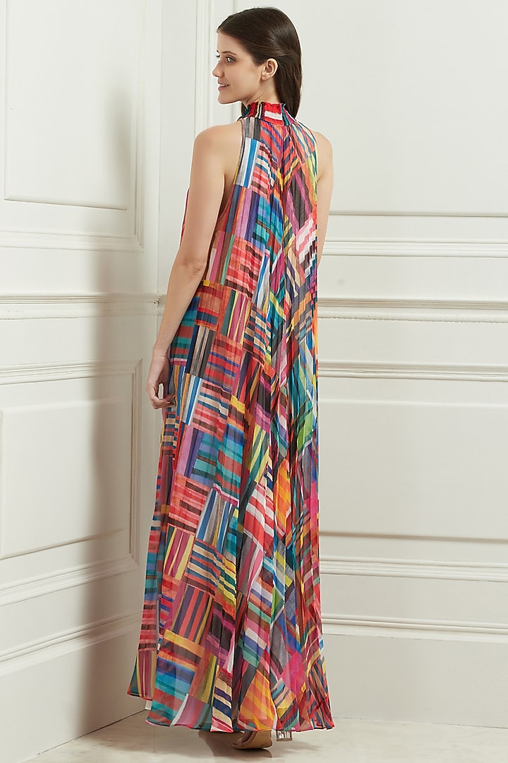 Multi-Colored A-line Printed Maxi Summer Dress by Ranna Gill at Pernia's Pop Up Shop