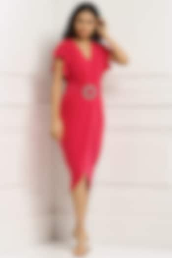 Fuchsia Jersey Mini Dress by Ranna Gill at Pernia's Pop Up Shop