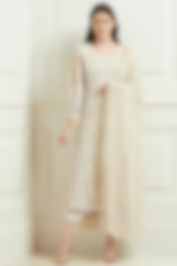 Beige Linen Tunic Set by Ranna Gill