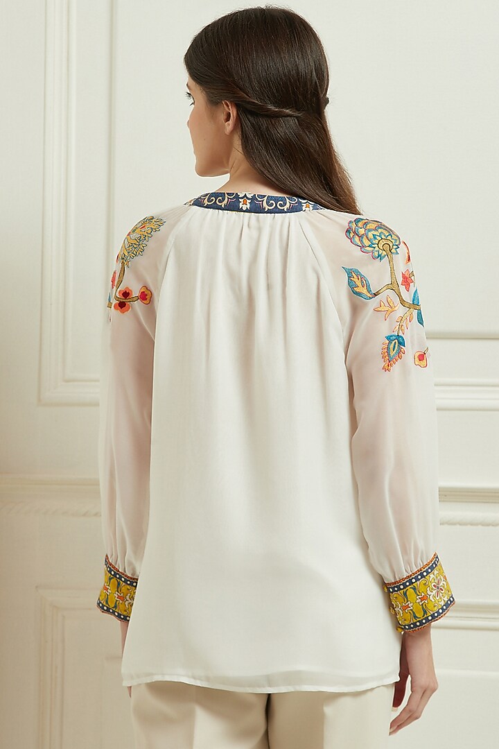 Ivory Embroidered Tunic by Ranna Gill at Pernia's Pop Up Shop