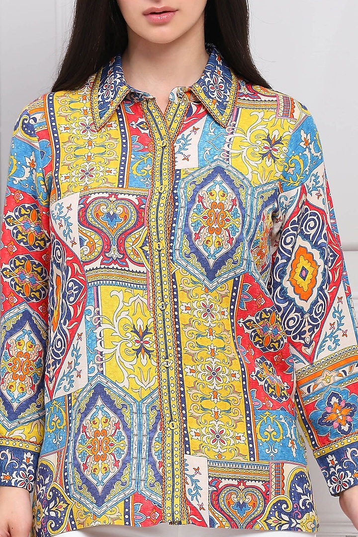 Multi-Colored Printed Blouse by Ranna Gill at Pernia's Pop Up Shop