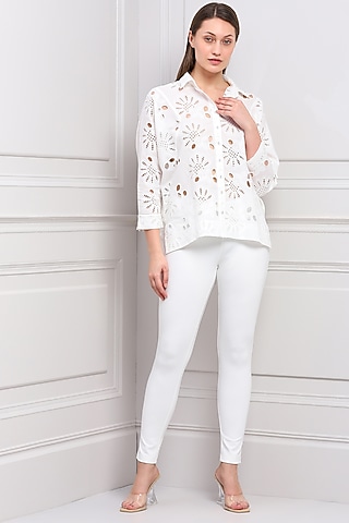 White Cotton Blouse by Ranna Gill