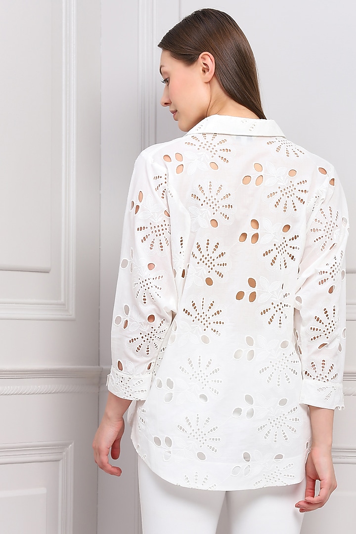 White Cotton Blouse by Ranna Gill at Pernia's Pop Up Shop