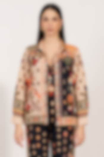 Multi-Colored Linen Viscose Printed Shirt by Ranna Gill at Pernia's Pop Up Shop